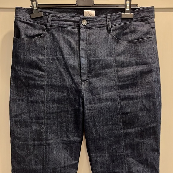 NWOT Cinq a Sept high waisted wide leg 4 pocket darker blue denim jeans - Picture 5 of 14